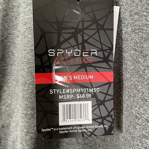 Spyder Men's Active t-shirt Tee long sleeve Size M Stretch Breathable - Picture 5 of 7